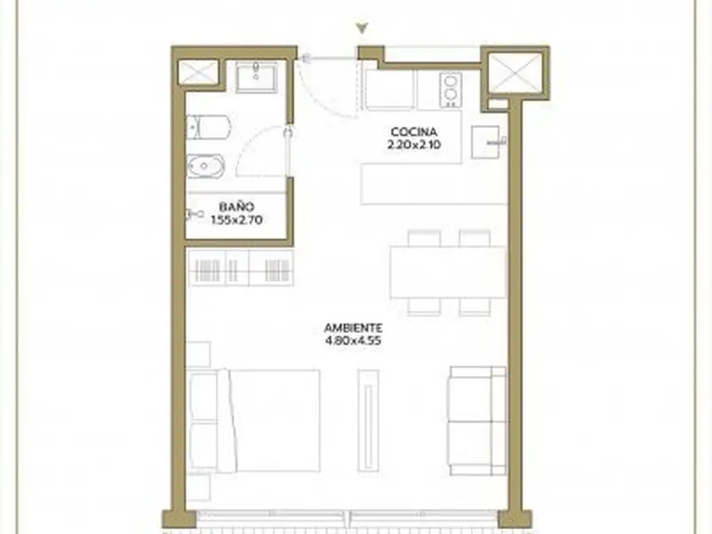 Park Square Sarmiento - Monoambiente equipado en alquiler.