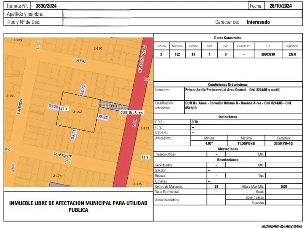 Terreno apto desarrollo en Republica de la Sexta