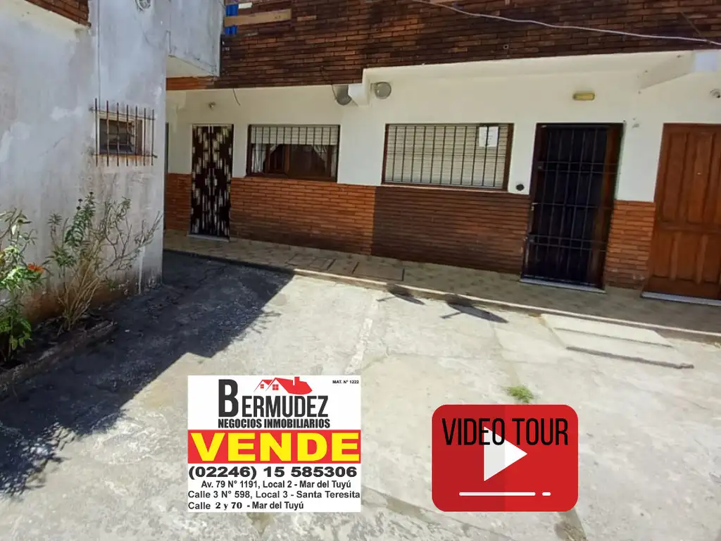 Venta depto tipo casa de 2 amb en PB a 200 mts del mar! Calle 2 e/ 67 y 68 Mar del tuyu