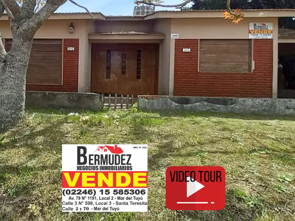 Venta casa sola en lote de 317 m2, calle 72 y 5 de Mar del tuyu