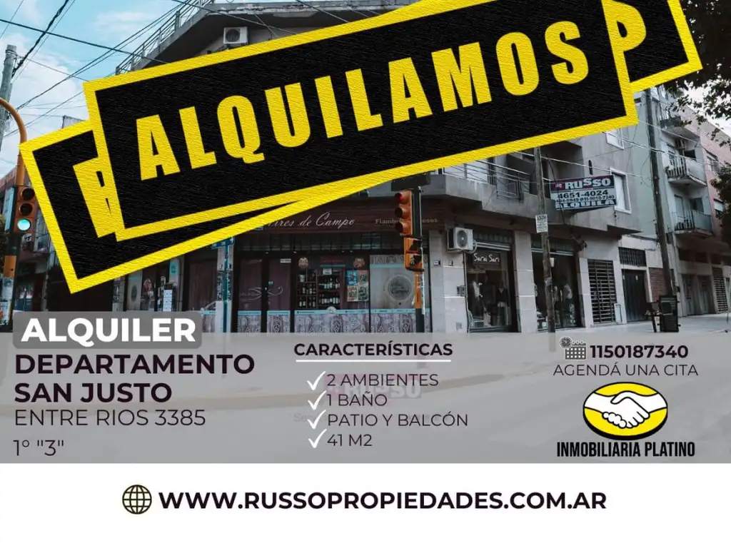 Alquiler departamento con patio San Justo 2 ambientes