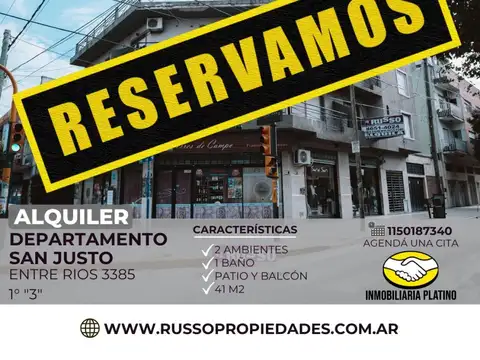 Alquiler departamento con patio San Justo 2 ambientes