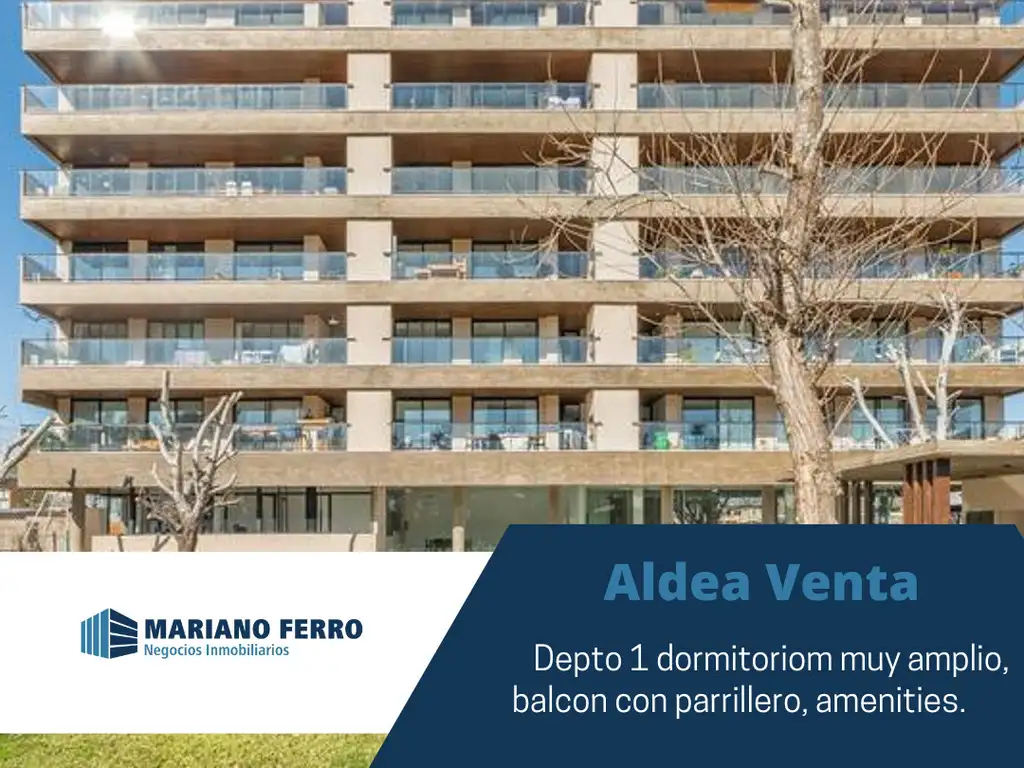 Aldea Fisherton. Depto 1 dormitorio frente a Country Lago.