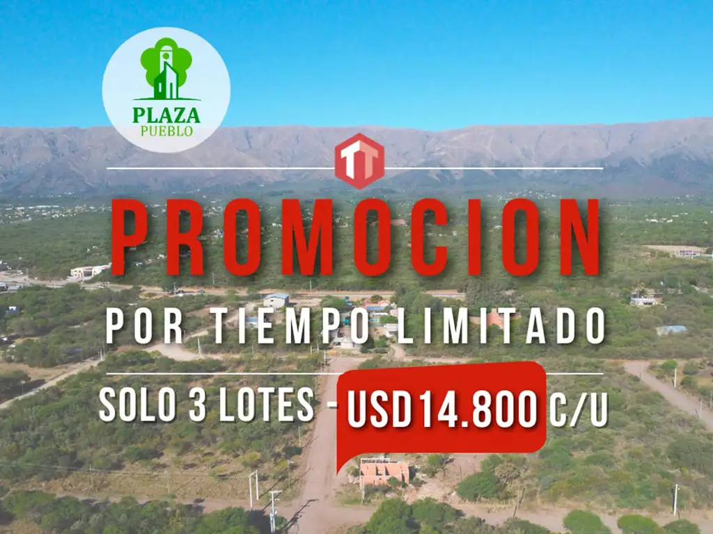 Terreno en  Plaza Pueblo - Imperdibles Lotes en Merlo, San Luis