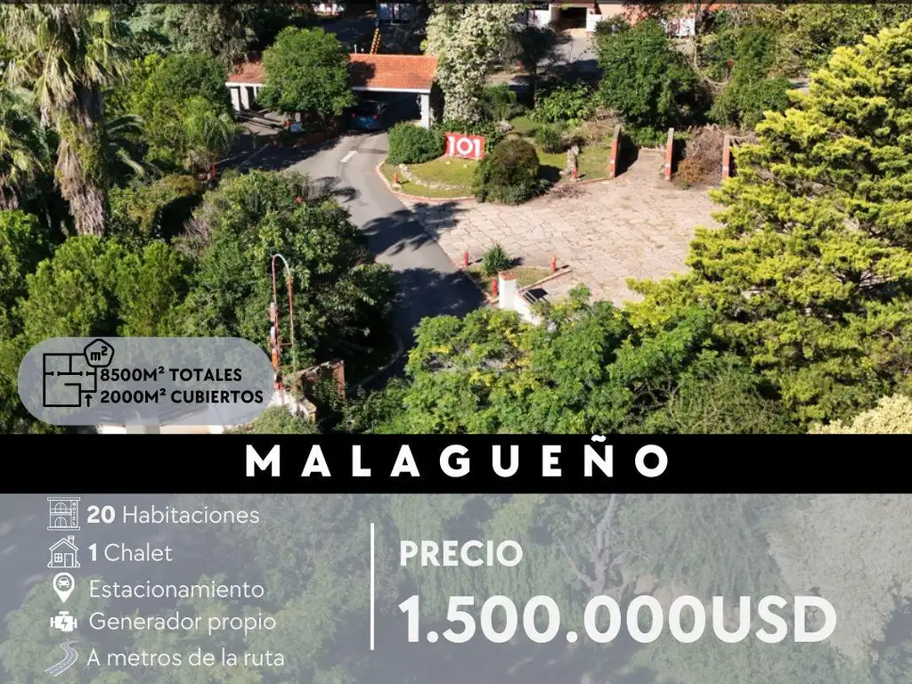 GRAN MOTEL DE TRAYECTORIA Y RENOMBRE EN VENTA,  MALAGUEÑO - SANTA MARIA