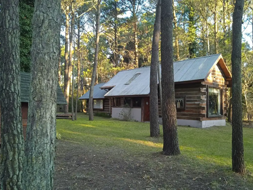 Cabaña de cuento en el bosque de Carilo.-