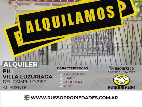 Alquiler PH 3 Ambientes Villa Luzuriaga