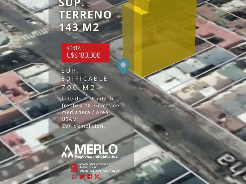 Terreno 143 m² - Sobre Pichincha Al 1400