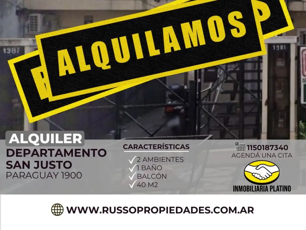 Alquiler Departamento 2 Ambientes San Justo