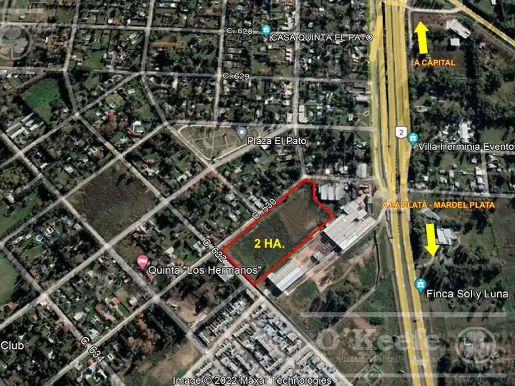 ALQUILER 2 HA.  ZONIFICACION INDUSTRIAL  ZONA SUR - BERAZATEGUI - A 100. MTS DE AUT. 2 KM 40  - SIN