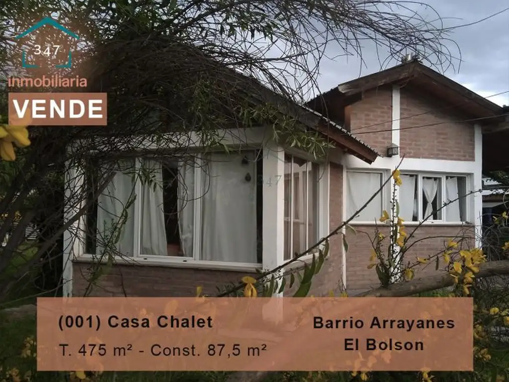 (001) Hermosa Casa Tipo Chalet,  En Exclusiva Zona Residencial de El Bolsón