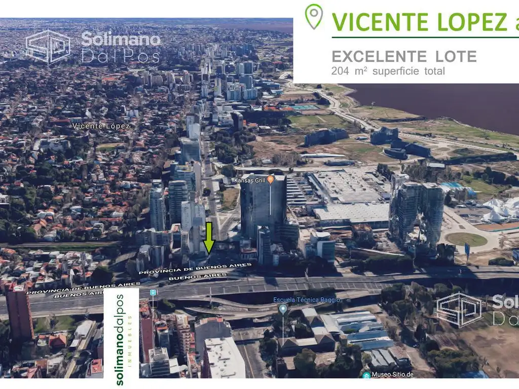 Terreno en venta de 204 m2 superficie - Vicente López