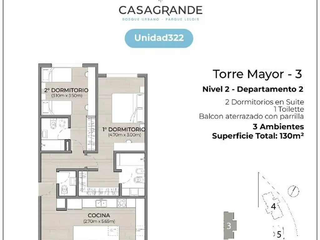 SEMIPISO EN VENTA :: CASAGRANDE-Bosque Urbano  EN POZO