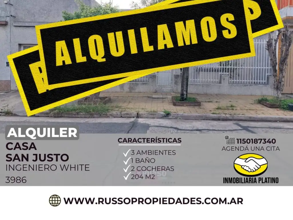 Alquiler Casa 3 ambientes San Justo