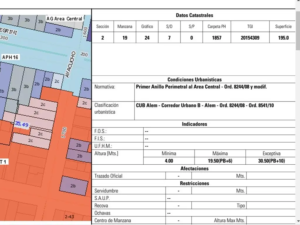 LOTE PARA EDIFICIO  ALEM 1700