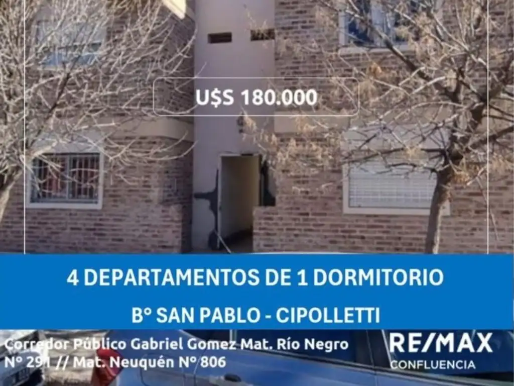 VENTA EN CONJUNTO DE 4 DEPARTAMENTOS EN CIPOLLETTI