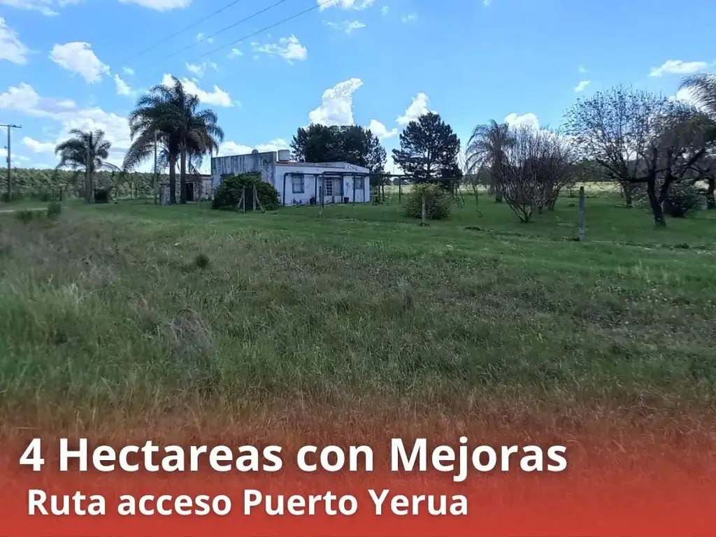 4 hectáreas Sobre  Ruta de acceso a Puerto Yeruá.