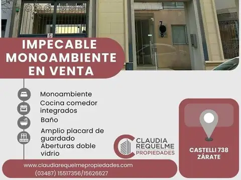 VENTA - MONOAMBIENTE - CASTELLI 738