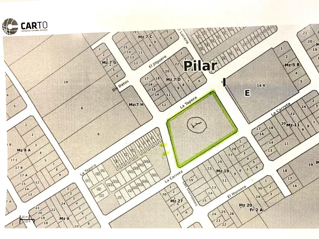 Fracción a la venta zona acceso a Pque Industrial Pilar