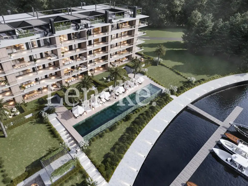 Venta en obra financiada departamento de 2 dormitorios vista al rio y jardin exclusivo en Albanueva