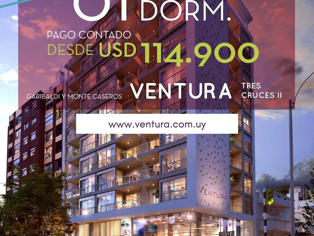 (VEN-VEN-281) Venta Apartamento 1 dormitorio - Ventura Tres Cruces 2