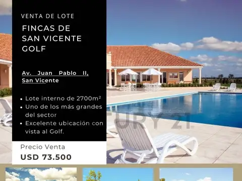 VENTA DE LOTE CON VISTA AL GOLF EN FINCAS DE SAN VICENTE - Foto 0