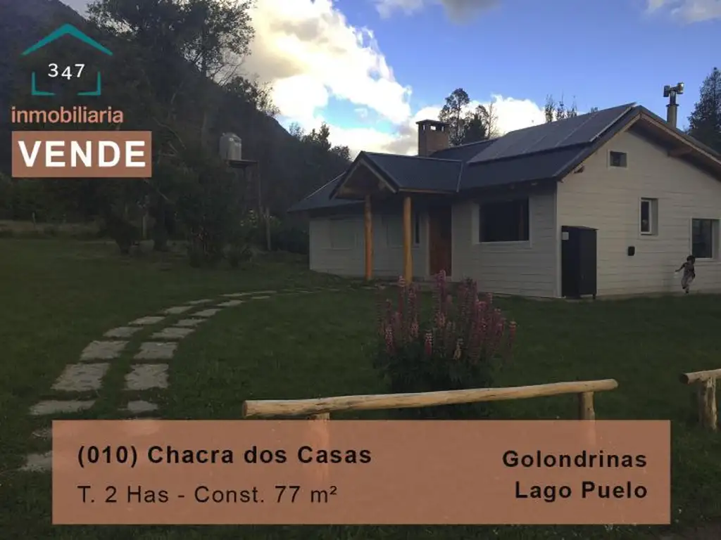 (010) Casa Quinta Remodelada de 2 Hectáreas con casita ecologica, Golondrinas, Lago Puelo, Chub...