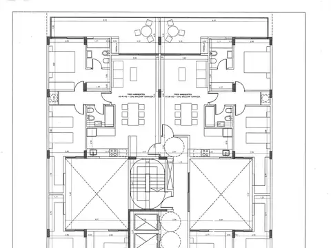 DPTOS DE 4 AMB. AL FRENTE Y 3 AMB. CONTRAFRENTE DESDE EL 2º AL 7º PISO