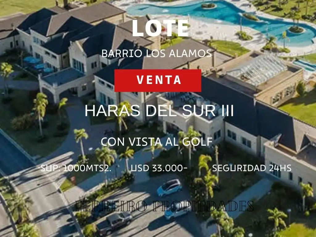 Venta de lote con VISTA AL GOLF Los Alamos Harás del sur III