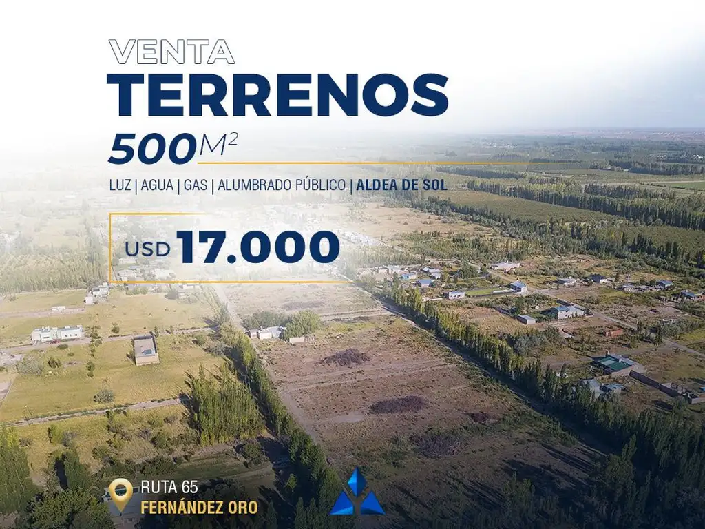 TERRENOS EN VENTA, FERNANDEZ ORO, ALDEA DE SOL