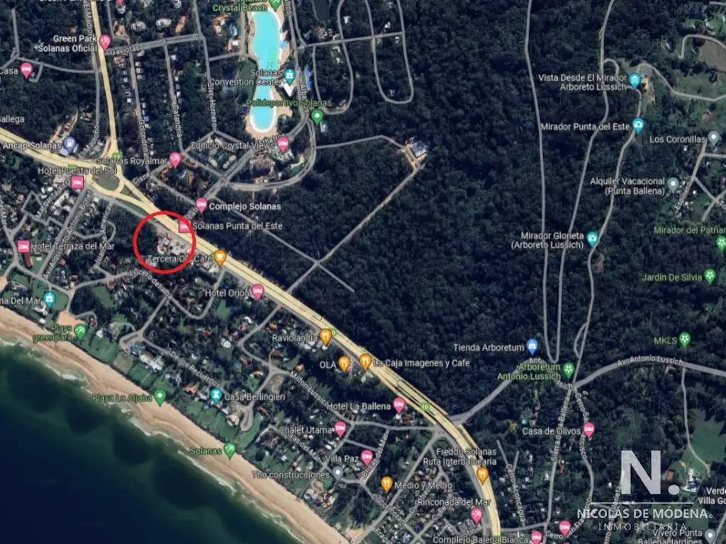 Lote sobre Ruta Interbalnearia en venta en Solanas - Punta del Este