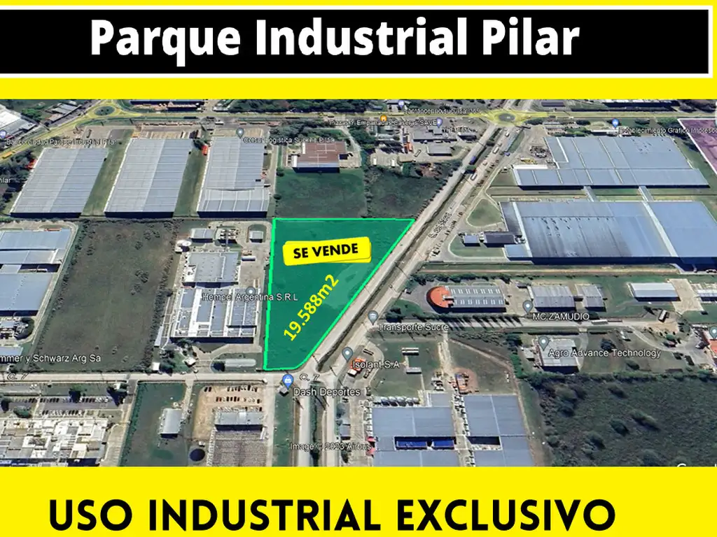 Terreno Industrial 19.588 m2 en Parque Industrial Pilar