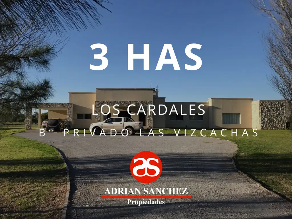 CHACRA DE 3 HAS EN BARRIO PRIVADO LAS VIZCACHAS, LOS CARDALES