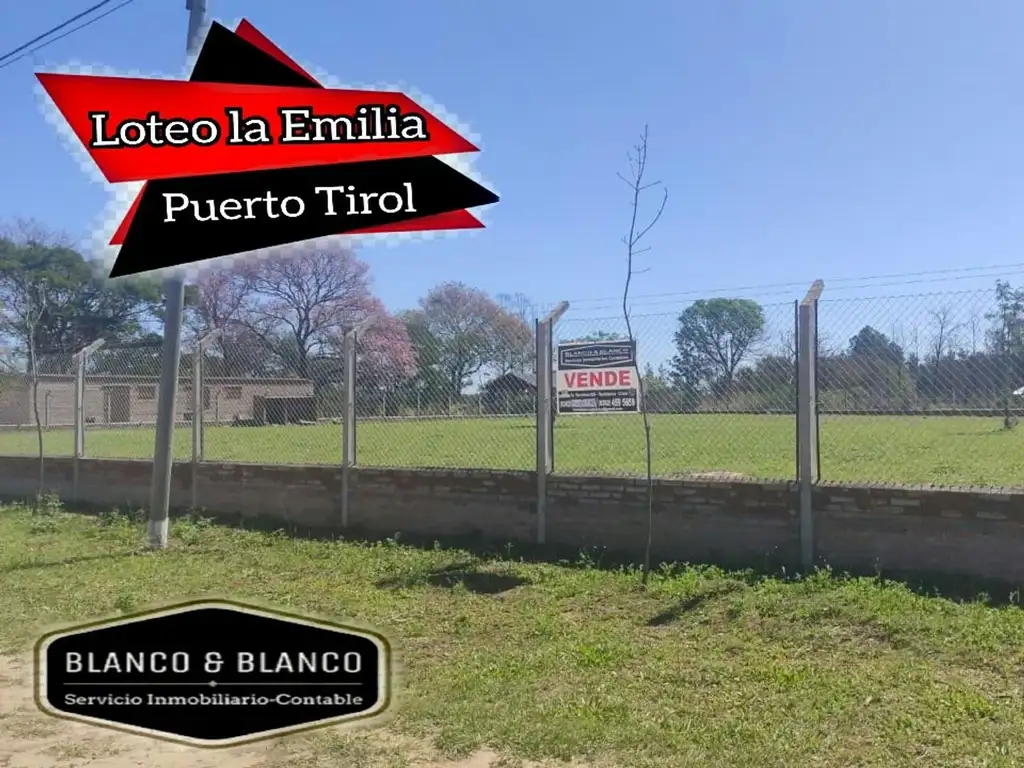 SE VENDE en Bº La Emilia Pto Tirol. Terreno 60x70