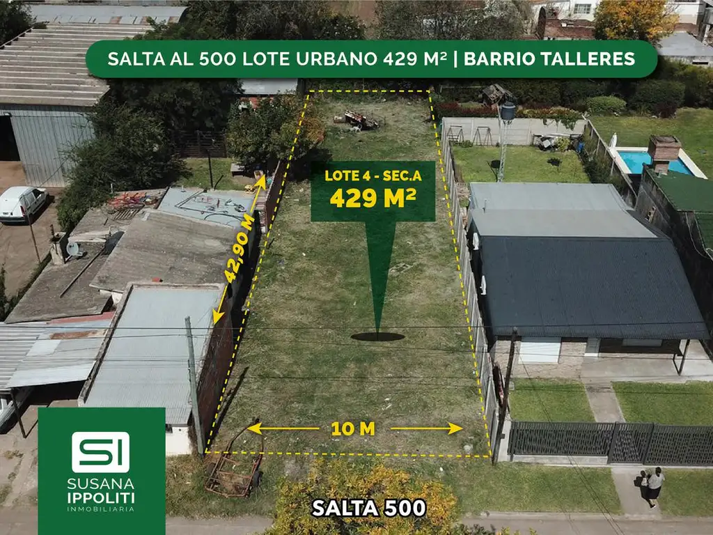 Importante terreno urbano con todos los servicios 429m2