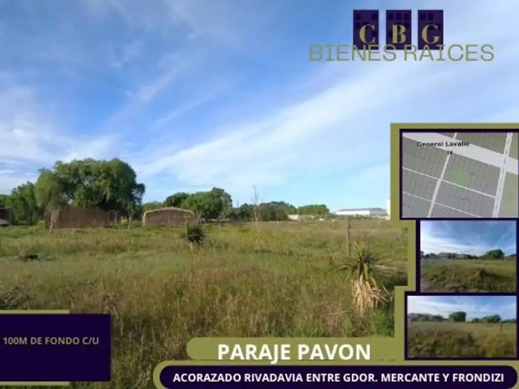 VENTA DE LOTE- CALLE ACORAZADO RIVADAVIA -PARAJE PAVON