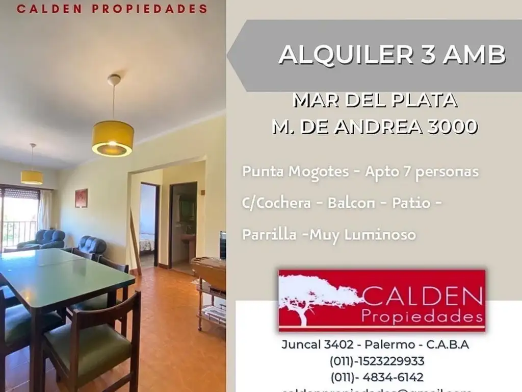 Alquiler Departamento 3 ambientes en Mar del plata