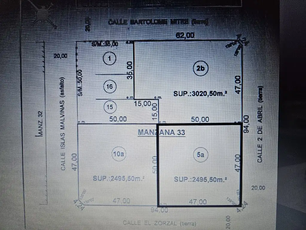 LOTE TERRENO 2.495 M2 VENTA DOYLE SAN PEDRO BS,AS