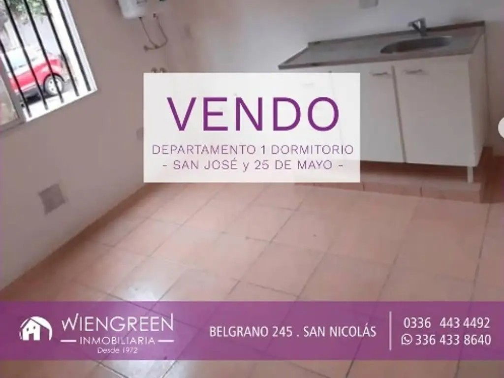 Vendo departamento de 1 dormitorio En PB al Frente