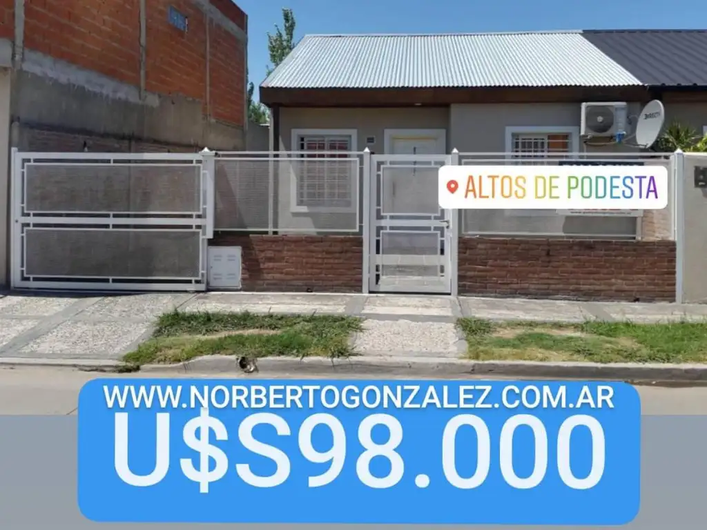 EN VENTA EN ALTOS DE PODESTA; HERMOSO CHALET CON TERRENO DE 3 AMBIENTES COCHERA - FICHA 8503