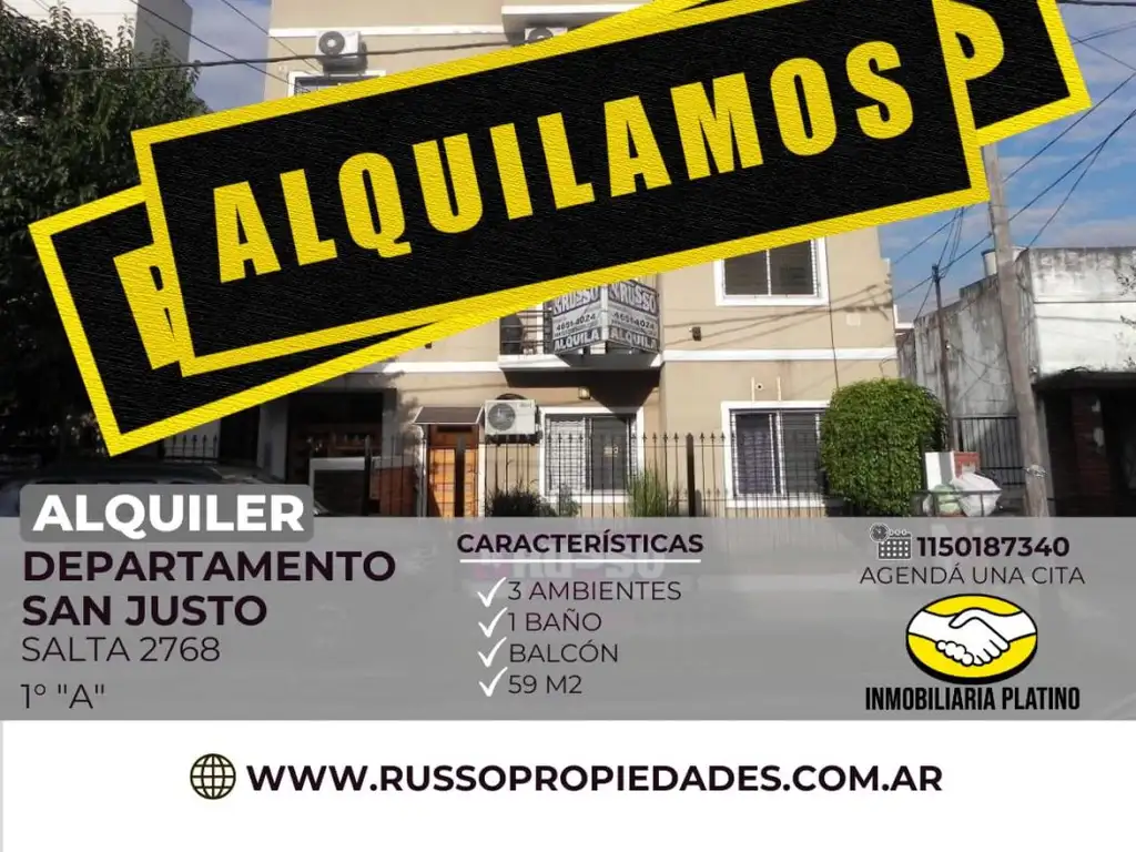 Alquiler departamento San Justo 3 ambientes