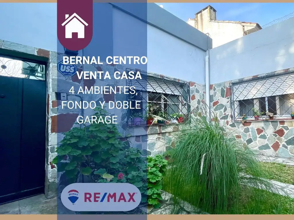 VENTA CASA 4 AMB CON JARDIN Y GARAGE DOBLE BERNAL