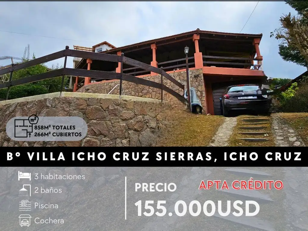 Espectacular Casa de 3 dormitorios en Icho Cruz, Villa Icho Cruz Sierras