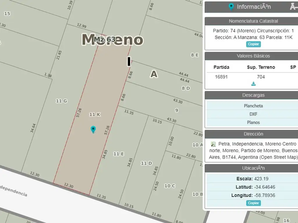 TERRENO EN VENTA EN MORENO CENTRO