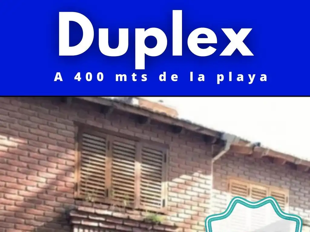 Duplex a 4 cuatro cuadras del mar, cochera descubierta