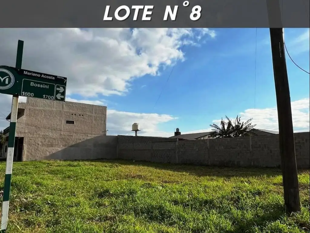 Lote esquina de 12,40 x 25 en Mariano Acosta