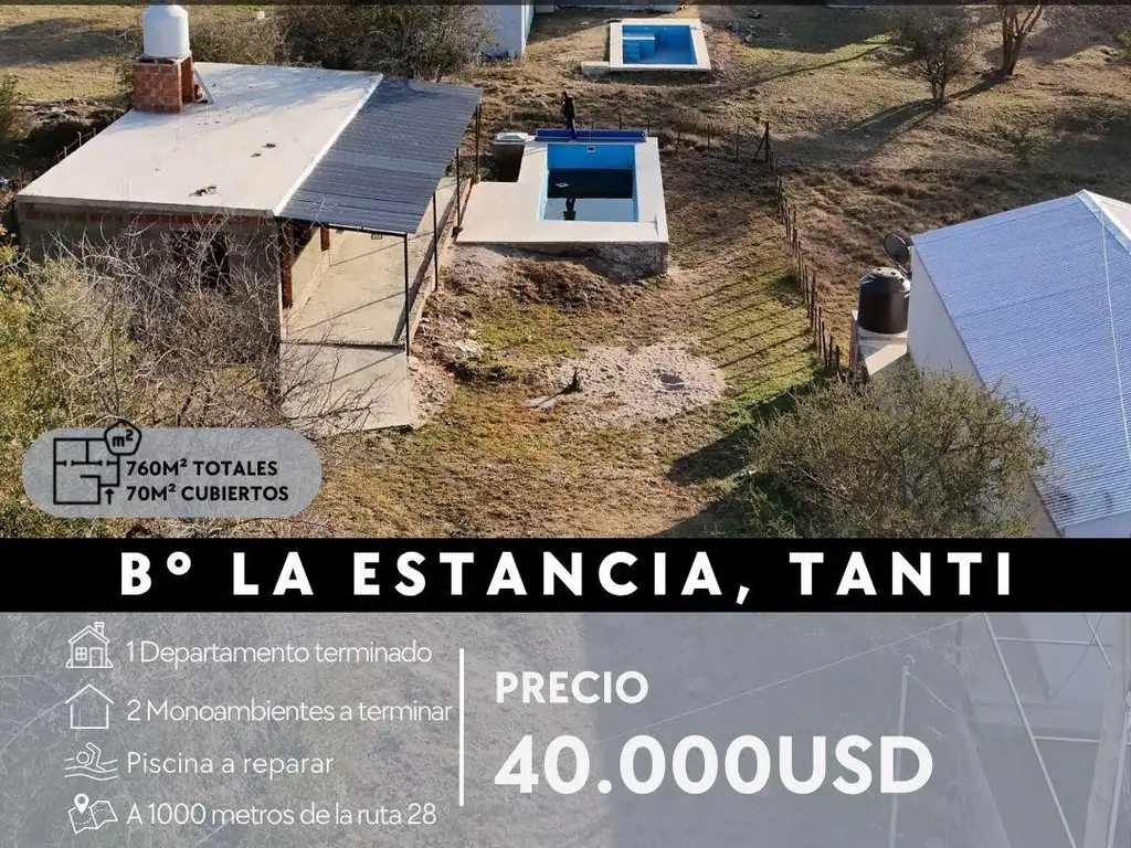 SE VENDE TERRENO DE 760  MTS² (20x38) EN BARRIO LA ESTANCIA - TANTI