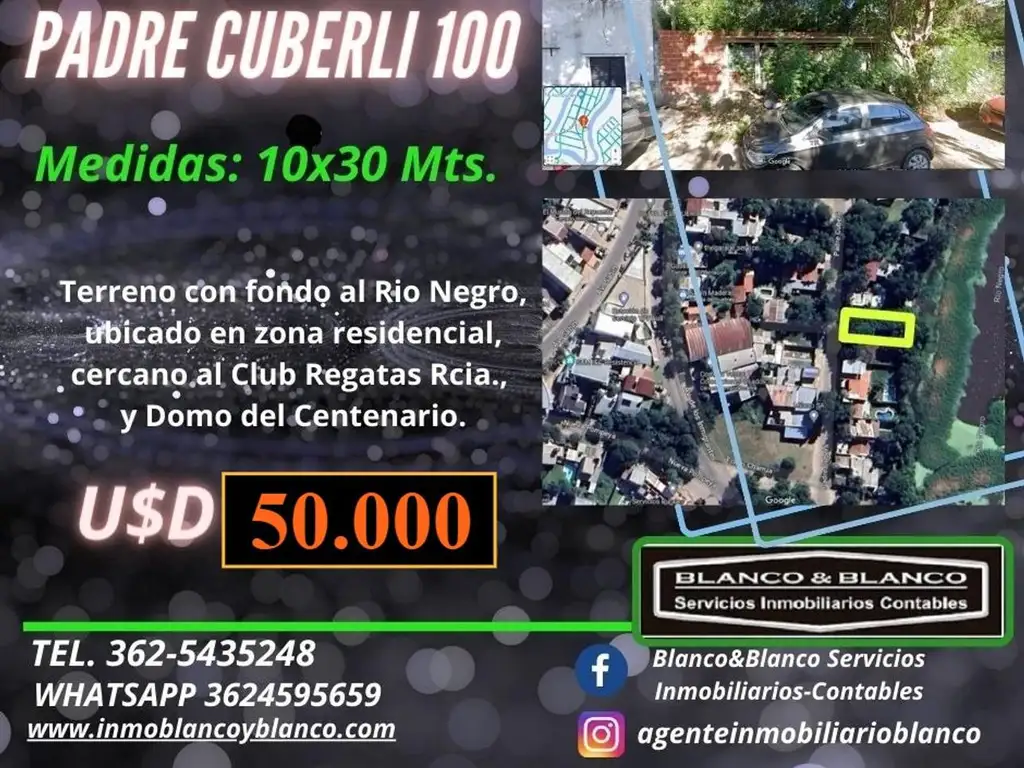 SE VENDE: PADRE CUBERLI 100, TERRENO DE 10X30 MTS