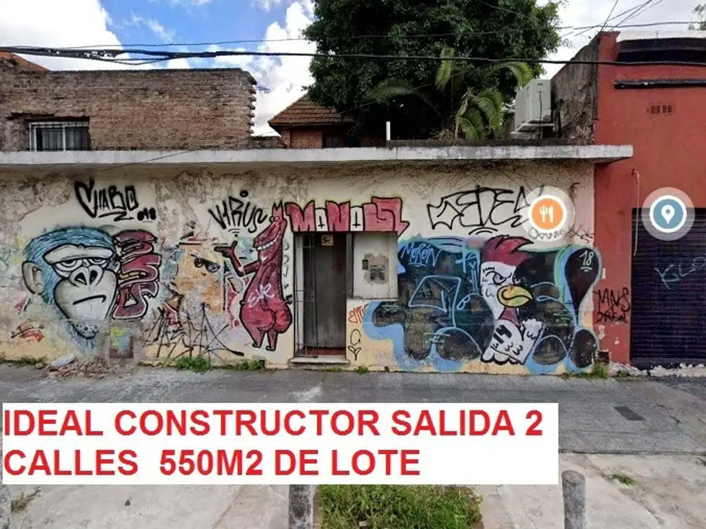 EXCELENTE LOTE 550M2 SALIDA A 2 CALLES