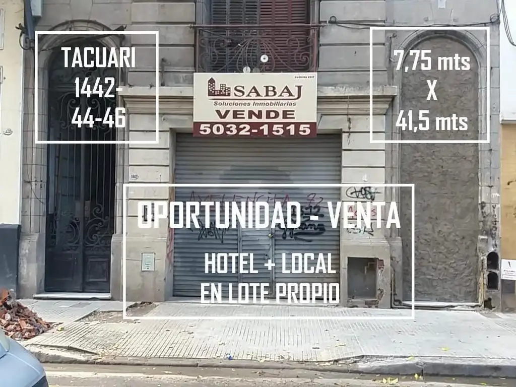 OPORTUNIDAD HOTEL CON LOCAL EN SAN TELMO